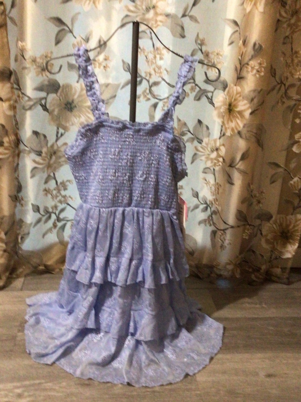 Rare Editions Lavender Tiered Ruffle Dress